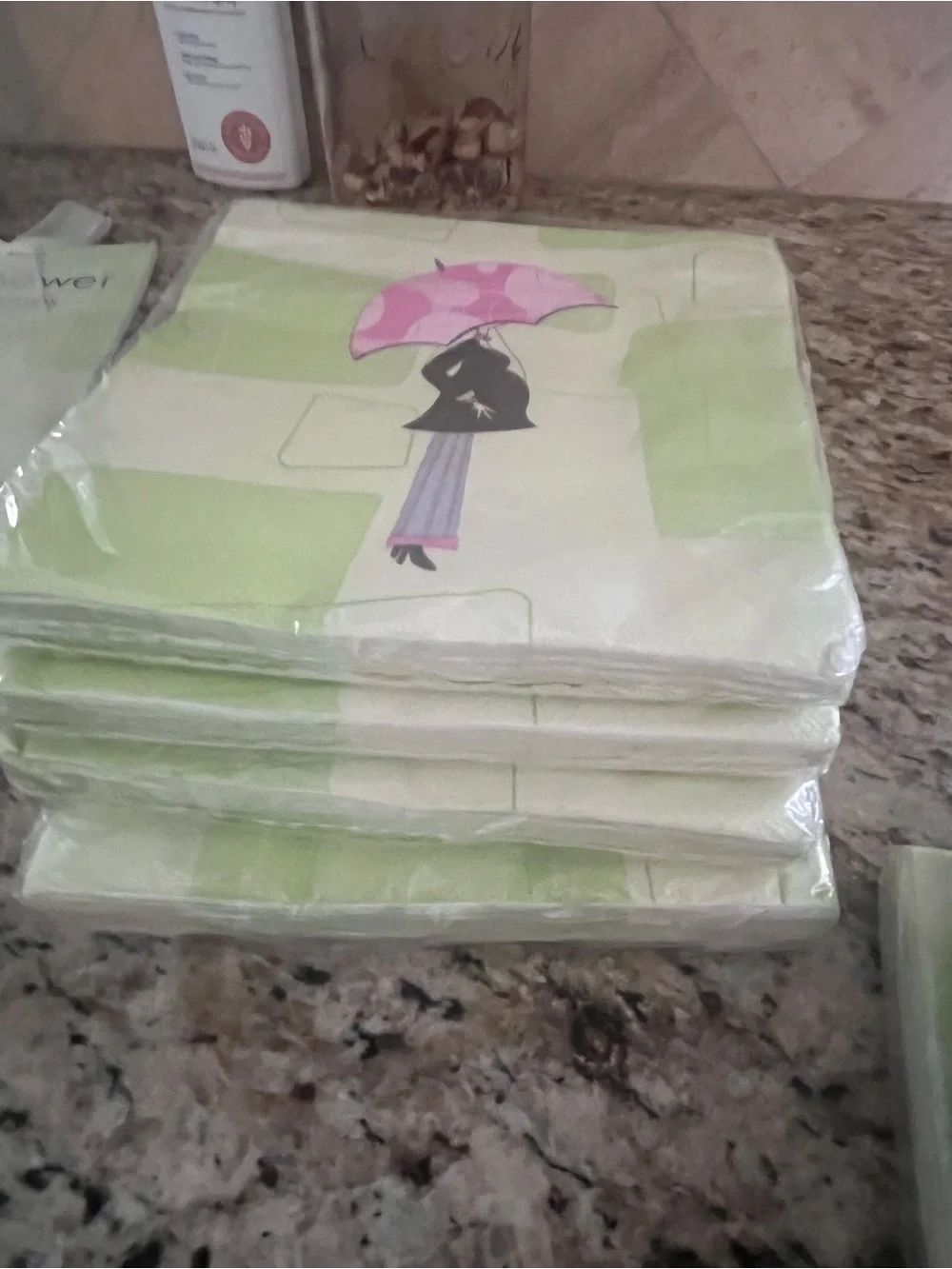 Baby Shower Paper Plates & Napkins Set - Pink Umbrella Design SET!